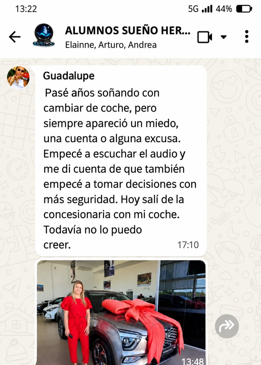 Testimonio de Guadalupe: cambió de coche