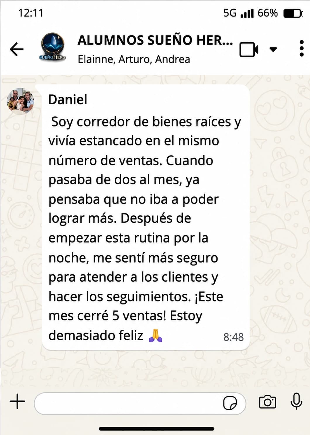 Testimonio de Daniel: cerró 5 ventas como corredor inmobiliario